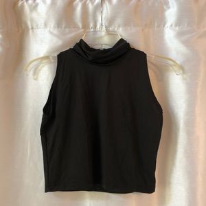 black turtleneck crop top